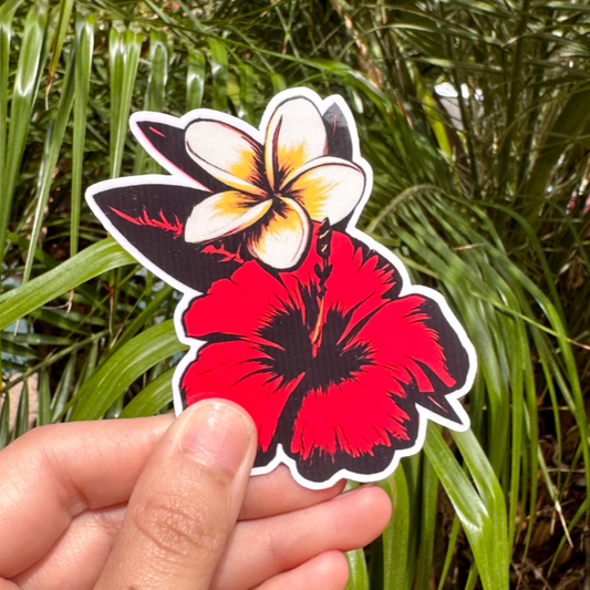 Hibiscus & Plumeria Sticker
