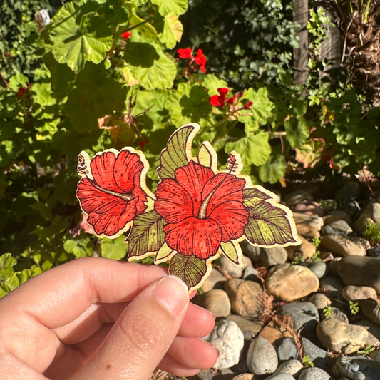 Hibiscus Bamboo Sticker