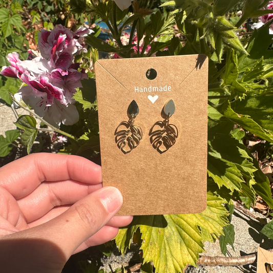 Vintage Monstera Earrings