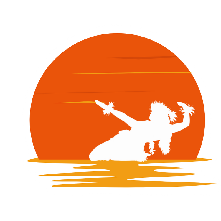 Sunset Hula Sticker