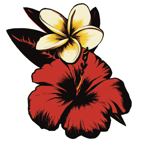 Hibiscus & Plumeria Sticker