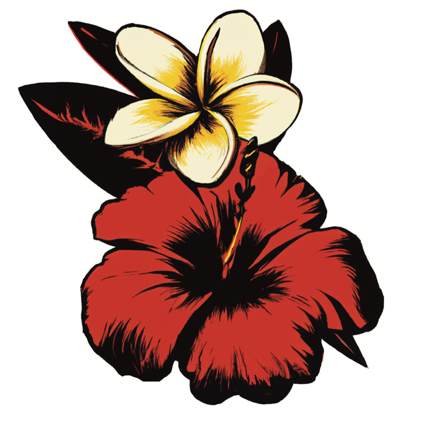 Hibiscus & Plumeria Sticker